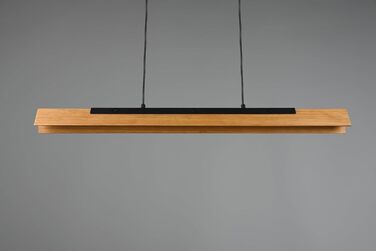 Підвісний LED-світильник Trio Leuchten Kerala 341610132, матовий чорний метал та натуральне дерево, LED 25 Вт, з функцією Switch Dimmer