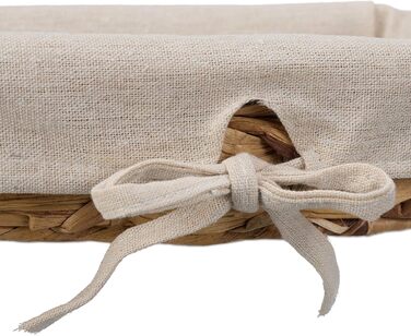 Хлібний кошик Relaxdays, набір з 3 шт. , різних розмірів, тканий, з тканинною вставкою різних розмірів, плетені, з тканинною встав