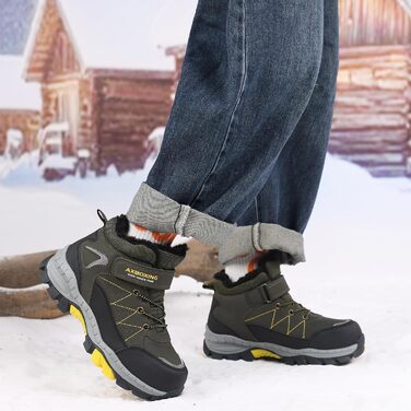 Дитяче зимове взуття TARELO, нековзні зимові чоботи, снігові чоботи середнього розміру, унісекс взуття для походів на підкладці для хлопчиків, розміри 32-39, зелене, EU 39