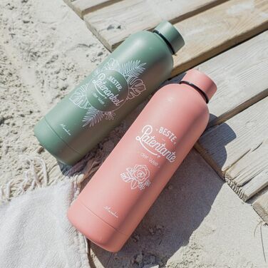 Подарункова термопляшка Manahia Godmother - Найкраща хрещена мати у світі - Термос з нержавіючої сталі 500 мл рожевого кольору - Ідея подарунка на хрестини, день народження та Різдво - У комплекті подарункова коробка