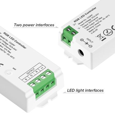 РАДІОЧАСТОТНИЙ ПУЛЬТ ДИСТАНЦІЙНОГО КЕРУВАННЯ RC02RFB&C02RF Комплект контролера 4-зонний радіочастотний 2.4 ГГц бездротовий пульт дистанційного керування Групове керування для 3-контактної світлодіодної стрічки CCT (V, CW) DC5V, DC12V, DC24V (для RGB, пуль