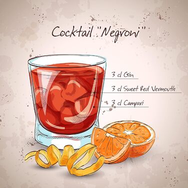 Келихи Negroni Набір для коктейлів з 3 предметів Alfredo - Казковий для Negroni, 355 мл, чисте задоволення, включаючи подвійний джигер для змішування, 251.151