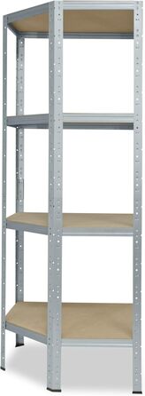 Кутова полиця 155x60x30 см Міцна оцинкована металева полиця, що стоїть, 4 полиці, вантажопідйомність 175 кг кожна / Кутова полиця Міцна кутова полиця / Вставна полиця