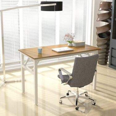 Потрібен розкладний стіл, комп&39ютерний стіл, письмовий стіл, класичний розкладний стіл 120 см, виготовлений з дерев&39яних матеріалів та металевого каркасу, конференц-столи, ПК-стіл, офісний стіл, обідній стіл для дому та офісу, 120 * 60 см, AC5BW