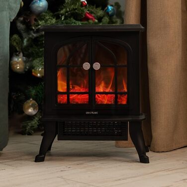 Електричний камін Cecotec ReadyWarm 2000 Flames 2000 Вт, 2 рівні потужності, регульований термостат, незалежне керування полум'ям, площа обігріву до 25 м