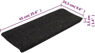 Килимків на сходи, самоклеючі килимові сходинки з вигином 5 см, 65 x 24 см, протиковзкі сходи, тканинні накладки на сходи для дітей, літніх людей та домашніх тварин, прямокутні, в стилі рустик, 15