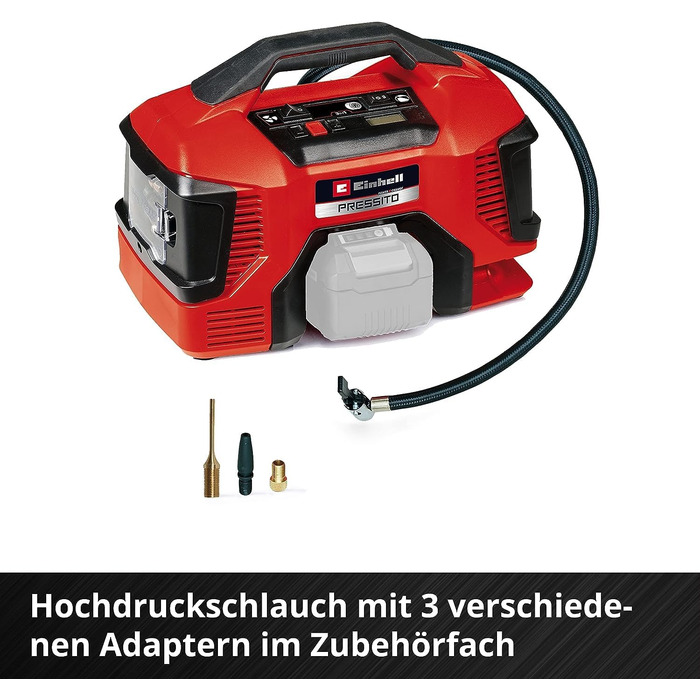 Акумуляторний компресор Einhell PRESSITO 18/21 Power X-Change (18 В, макс. 10,5 бар, потужність всмоктування 21 л/хв, частота обер