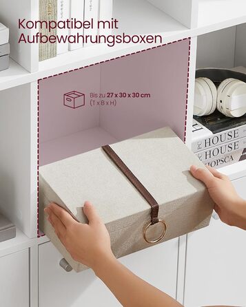 Книжкова полиця VASAGLE, 3-рівнева полиця, Відкрита полиця для зберігання, Окремостояча полиця, 29 x 97,5 x 97,5 см, 3 відділення з дверцятами, для вітальні, домашнього офісу, їдальні, Хмарно-білий LBC33WT