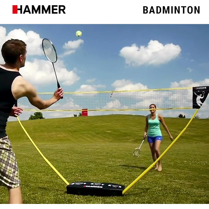 Універсальний спортивний комплект HAMMER 3 в 1: Сітки для волейболу, бадмінтону та тенісу (З футляром-підставкою, для дітей та дорослих, легке складання)