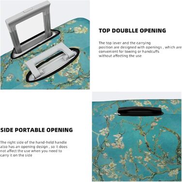 Чохол для валізи Пілотський кокпіт, захист від пилу та подряпин, квітковий принт Мигдалевий цвіт, розмір 80