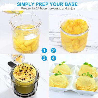 Набір GoMaihe з 4 контейнерів Creami для морожениці Ninja Creami - Ванни Аксесуари для NC301 NC300 серії NC299AMZ, без бісфенолу А, можна мити в посудомийній машині, герметично - в рожевому, зеленому, сірому та синьому кольорах