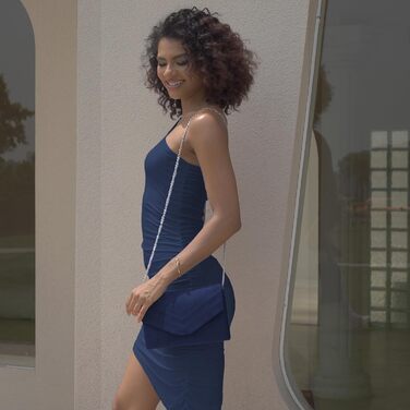 Клатч Milisente для жінок, замшевий клатч, для весілля, сумка на ланцюжку, сумка через плече, вечірня сумочка темно-синього кольору