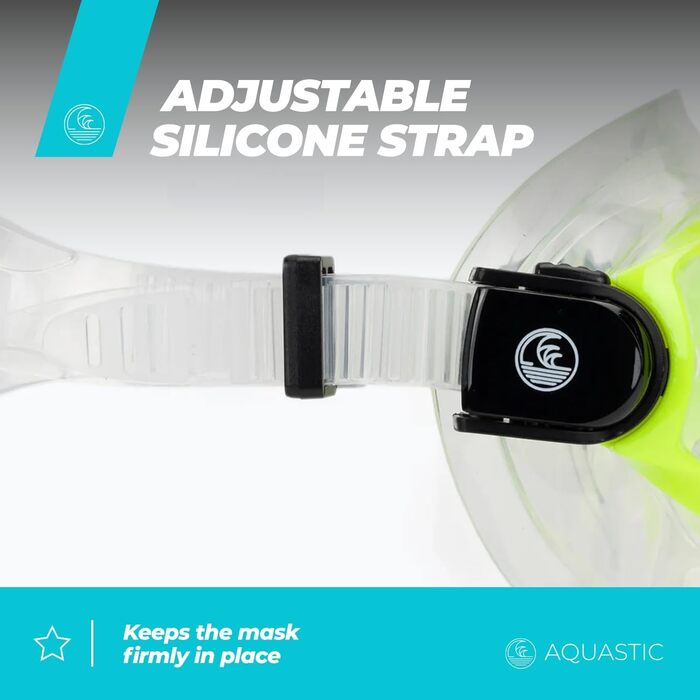 Дитячий комплект маски та трубки 2-в-1 AQUASTIC MINKE JR червоного кольору з фартухом-маскою з міцного загартованого скла та мундштуком для трубки з гіпоалергенного силікону для моря та відпустки зеленого кольору