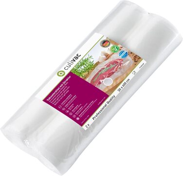 Рулони фольги 30x600 см Вакуумні рулони Pro для вакуумного пакувальника Фольгований ущільнювач Вакуумний пакувальник без BPA Рулонний вакуумний пакувальник Вакуумний пакувальник Рулони Пакети з фольги Вакуумні пакети Рулони 30x600см 2 рулони прозорі, 2