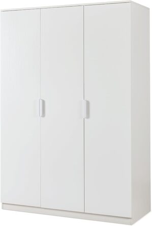 Шафа Eiselfing, 3-дверна шафа, 176 x 120 x 52 см, Шафа для спальні, 1 вішалка для одягу, 4 відділення, білий