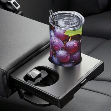 Кухоль з прямою трубочкою, 590 мл, дизайн свіжий виноград, принт, дорожній кухоль, підходить для кемпінгу, офісу та дому