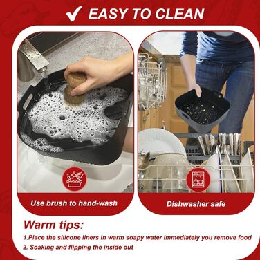 Силіконова форма YQL для фритюрниці, повторне використання XXL Bar Силіконова фритюрниця Аксесуари Аерофритюрниця Силіконова каструля сумісна з фритюрницею Philips 6.2L-8.3L/Russell Hobbs 8L/COSORI 5.5L-6.4L