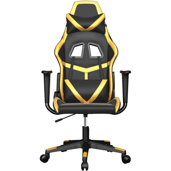 Геймерське крісло, офісне крісло, чорно-золотий колір, штучна шкіра