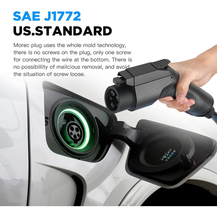 Портативний зарядний кабель для електромобілів з перемикачем 10/16А зарядний пристрій з екраном Schuko 2 pin EV зарядна станція SA