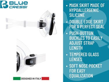 Комбо Cressi Tinetto Mini Island, один розмір, прозорий/чорний