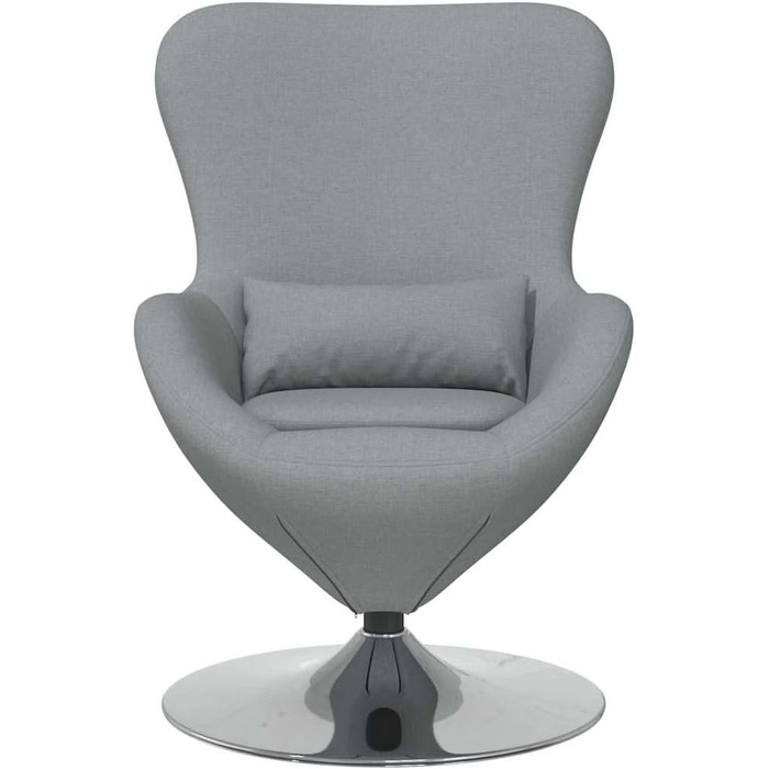 Крісло-яйце світло-сіре 63 x 73 x 90 см Тканина, Вітальня, Сучасне обертове крісло-яйце, Стильні меблі для дому, Елегантне крісло для відпочинку та комфортне рішення