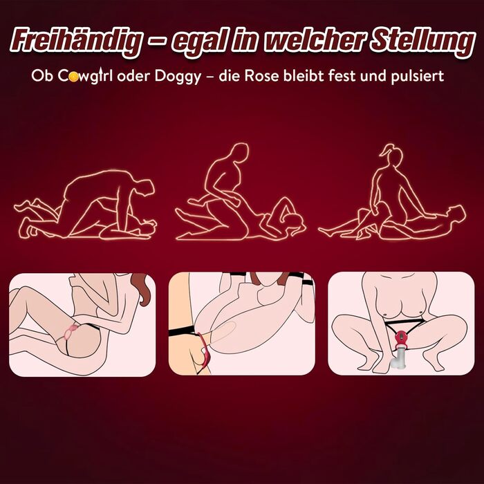 Вібратор YAWNSHE Rose для пар, кліторальна стимуляція з додатком і пультом, водонепроникний, червоний