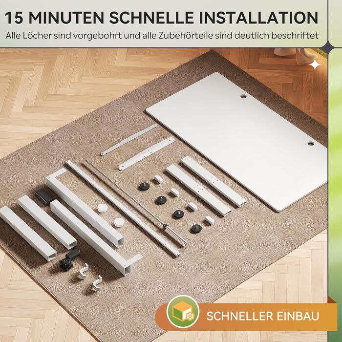 Стіл з регульованою висотою 140 x 70 см з цільною стільницею та тихим двигуном, стіл для роботи сидячи та стоячи з функцією пам&39яті для 3 положень висоти, ергономічний комп&39ютерний стіл для офісу, білий 140x70 см