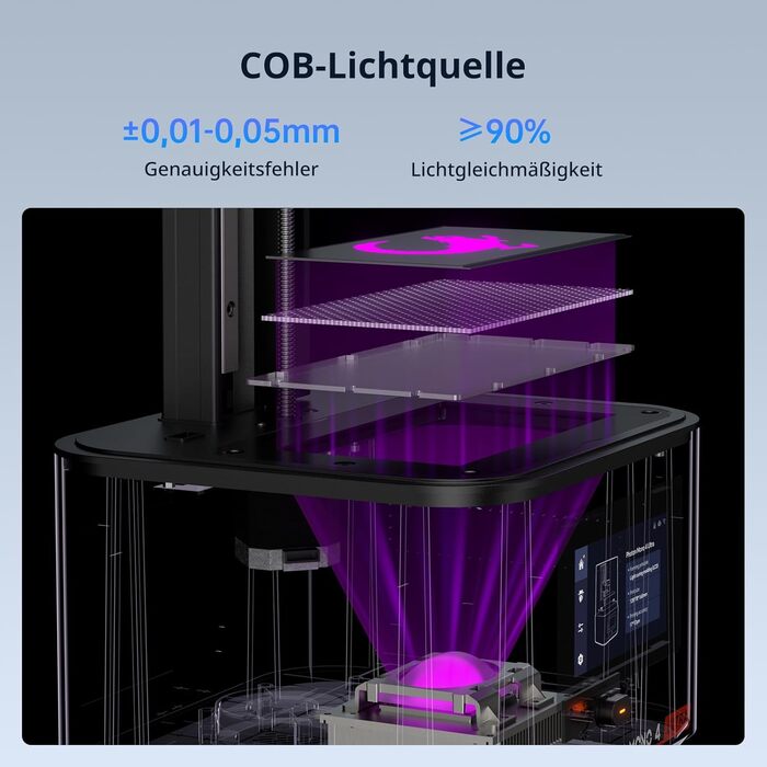 Принтер ANYCUBIC Photon Mono 4 Ultra 10K Resin, з 7-дюймовим монохромним РК-екраном із джерелом світла COB, максимальною швидкістю