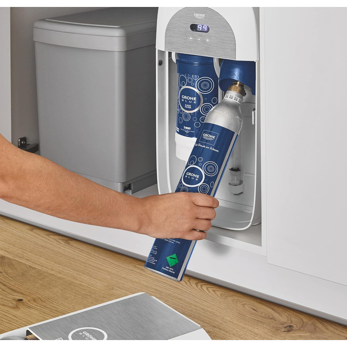 Пляшка CO2 (425 г, для кожного виробника газованої води, до 60 літрів), хромована, 40651000 Single