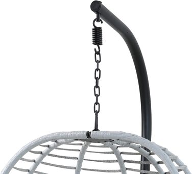 Підвісне крісло SVITA Belly з каркасом, складне, підвісне сидіння, підвісний кошик, сірий