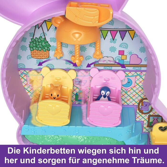 Ігровий набір 2-в-1 з розплідником для тварин, 2 ляльками, 7 тваринами та аксесуарами, включаючи м'яку сумку та скриньку, ідеально