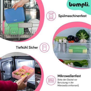 Бумплі Ланчбокс Гурман Дитячий контейнер для обіду з відділеннями, ідеальний для школи та подорожей Міцний ланчбокс, шкільний ланчбокс, стильний дитячий контейнер для їжі, ланчбокс у школу