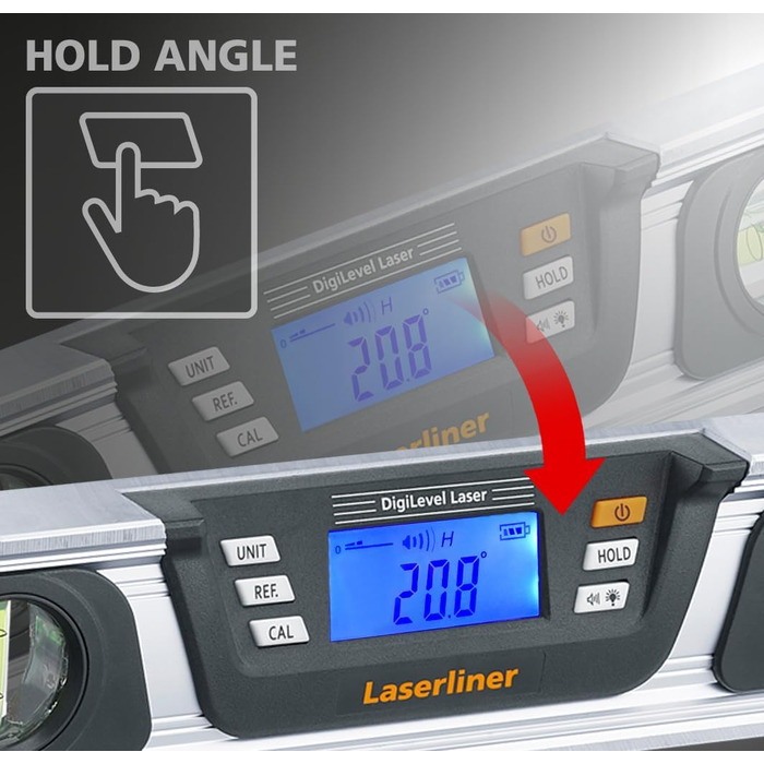 Цифровий електронний нівелір Umarex Laserliner DigiLevel Laser G40 (електронний вимірювальний прилад, цифрове вимірювання нахилу на 360, сигналізація 90/45/0, точність вимірювання 0,5 мм/м)