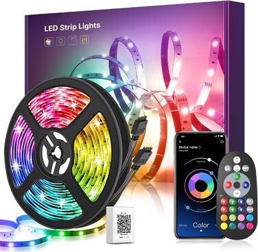 Світлодіодна стрічка 30м, зміна кольору світлодіодної стрічки Bluetooth RGB Світлодіодний світловий ланцюжок 30М з управлінням дод