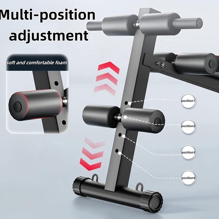 Складана лава для сидіння, багатофункціональна лава з регульованою висотою, з м&39якою пружинною підсилювачем, тренажер для пресу для вправ у тренажерному залі або вдома