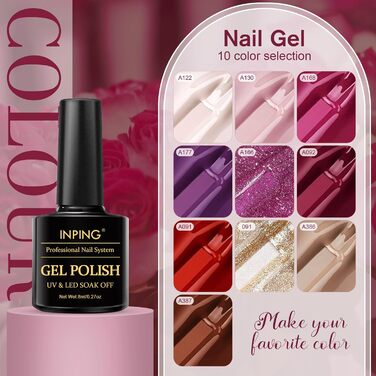 Набір гель-лаків INPING (10 відтінків)