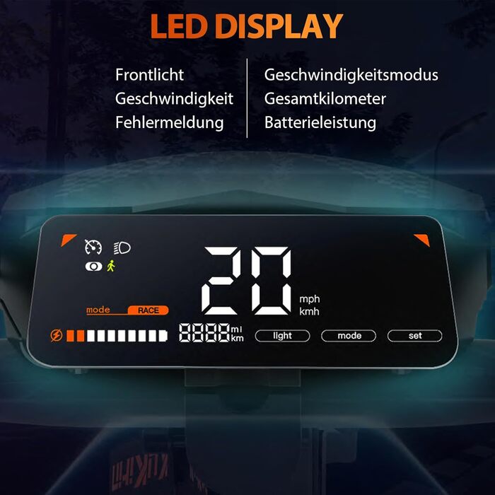 Електричний самокат для дорослих, Позашляховий електросамокат, Електричний самокат, Патінете електричний (запас ходу 55 км), G2