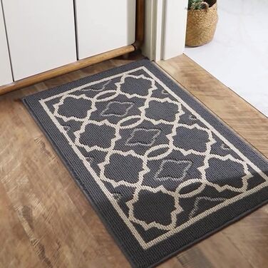 Килимок CHICHIC для вбирання бруду 80 x 120 см, килимок для внутрішніх дверей, нековзний та придатний для прання в пральній машині, водопоглинаючий, килимок для очищення вхідних дверей, коридору та вхідної зони, сірий, 80 x 120 см (прямокутний)