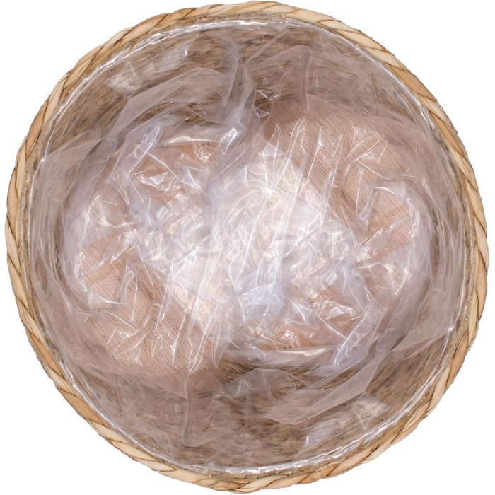 Підставка для квітів Spetebo із соломи з фольгованою підкладкою, комплект з 2 шт. - Ø 26 та 23 см - Підставка для рослин з ротанга з 3 дерев&39яними ніжками - Декоративний квітковий горщик, кашпо, кошик-горщик з ніжками для кімнатних рослин, комплект з 2 