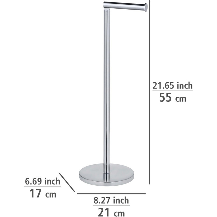 Підставка для туалетного рулону 2в1, нержавіюча сталь срібляста