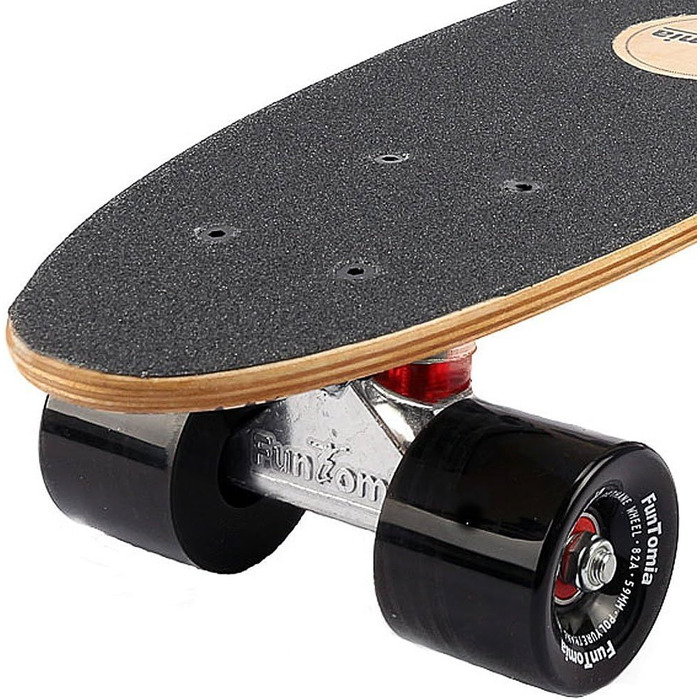 Скейтборд FunTomia Mini-Board Cruiser 57 см, виготовлений з 7-шарового канадського клена, включаючи кулькові підшипники ABEC-9. Білий череп / з чорними колесами.