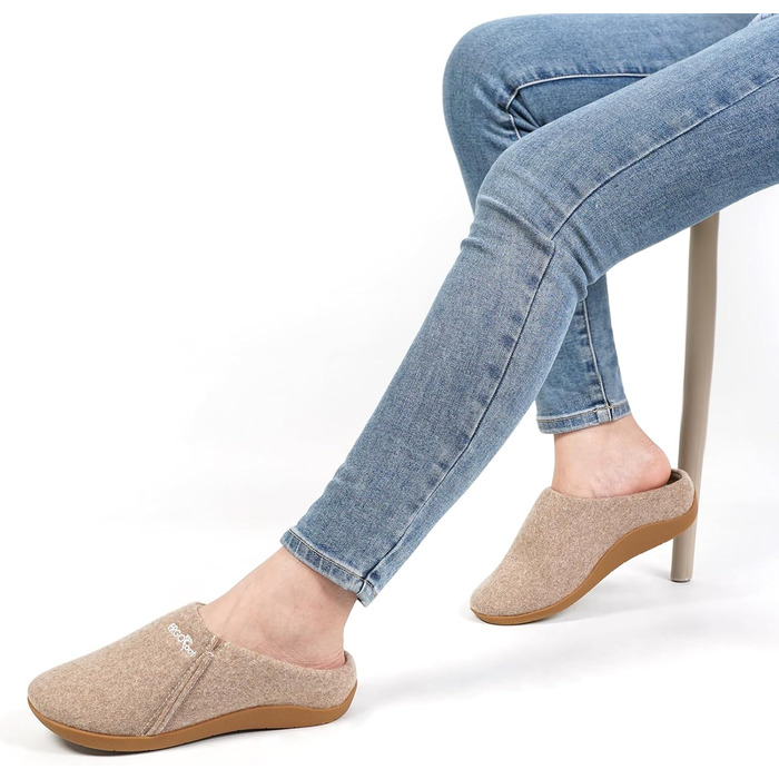 Ортопедичні капці ERGOfoot Felt для жінок та чоловіків, ортопедичні капці для підтримки склепіння стопи, повстяні капці для використання в приміщенні та на вулиці, розмір 39 EU, абрикосовий колір