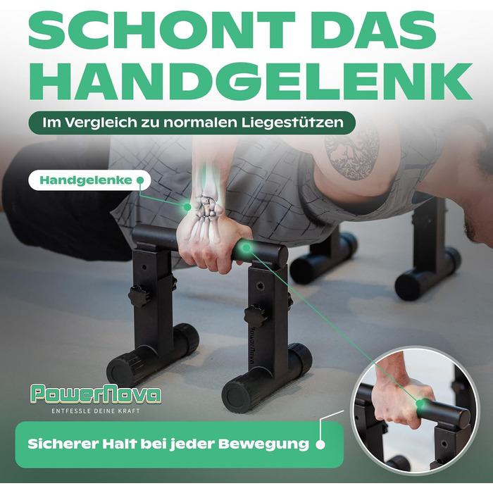 Ручки для віджимань 3-в-1 - Регульована рукоятка для калістеніки, стійки на руках та ручок для віджимань Ручки для віджимань, зручні для зап&39ястя, ідеальне обладнання для домашньої студії, тренажерного залу та в дорозі POWERNOVA Metal