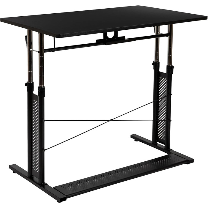 Стіл Flash Furniture з регульованою висотою, металевий, чорний, 99,7 см Ш x 60,3 см Г x 69,290,8 см В Чорний 39,25&39 Ш x 23,75&39 Г x 27,25-35,75&39 В