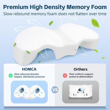 Подушка для сну на боці HOMCA для пар, подушка для пар з проймою, подушка для рук з піни з ефектом пам&39яті для зняття тиску, подушка для шиї з подвійними проймами, знімний чохол, 72x37x15 см