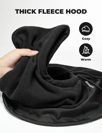 Балаклава для мотоциклів ROCKBROS, лижна маска для чоловіків та жінок, повнолицьова маска, зимова шапка та грілка для шиї, тепла, вітрозахисна, дихаюча для їзди на велосипеді, лиж, сноубордингу, один розмір, чорна