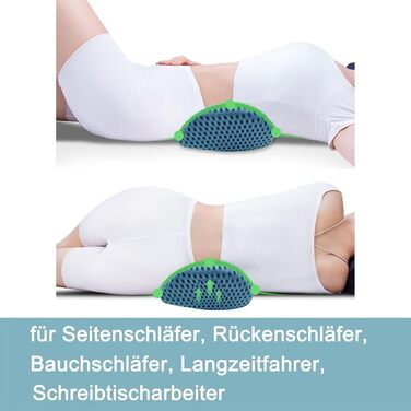Поперекова опорна подушка, ергономічна спинна подушка, поперекова подушка з піни з пам&39яттю форми для автомобіля, зручна спинна опорна подушка для зняття тиску, спинка для ліжка/крісла/автомобільного сидіння/офісного крісла (синя)