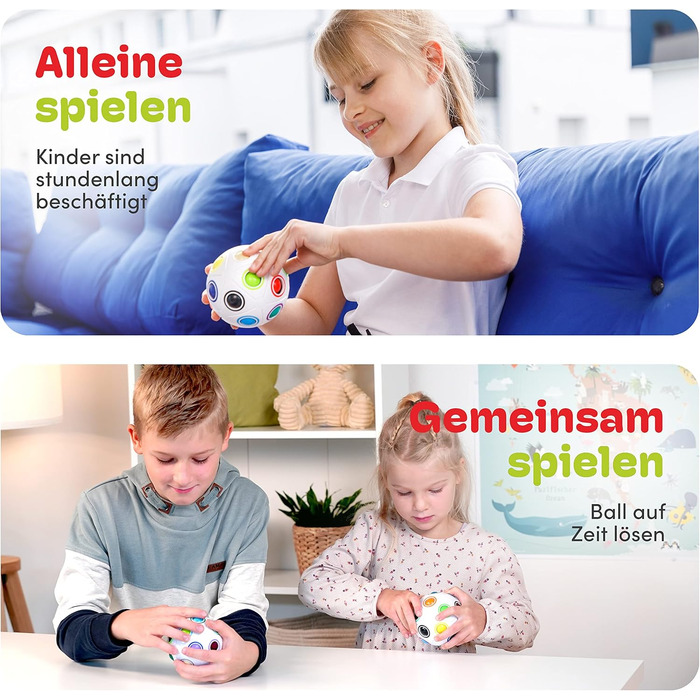 Райдужна куля з 19 кульками - великі ігри на спритність для дітей від 6 років. 3D Puzzle Ball Захоплююча гра-головоломка для дівча