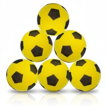 Пінопластовий м&39яч alldoro, Ø 20 см, надзвичайно м&39які софтбольні м&39ячі, футбольні для дітей від 0 років, тихі та легкі, м&39яч для використання в приміщенні та на вулиці, упаковка з 6 шт. жовтого кольору