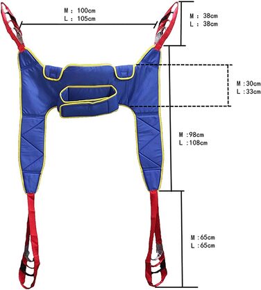 Підйомний ремінь для унітазу, Слінг для пацієнта на все тіло, Слінг для унітазу, Підйомник для унітазу, Розділений ремінь для ніг для інвалідів, 507 фунтів, для переведення в ліжко людей похилого віку з